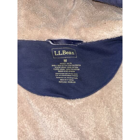 LL Bean Hoodie Sherpa Fleece Lined Full Zip Jacket Women’s Size Medium Sweater - Picture 5 of 7
